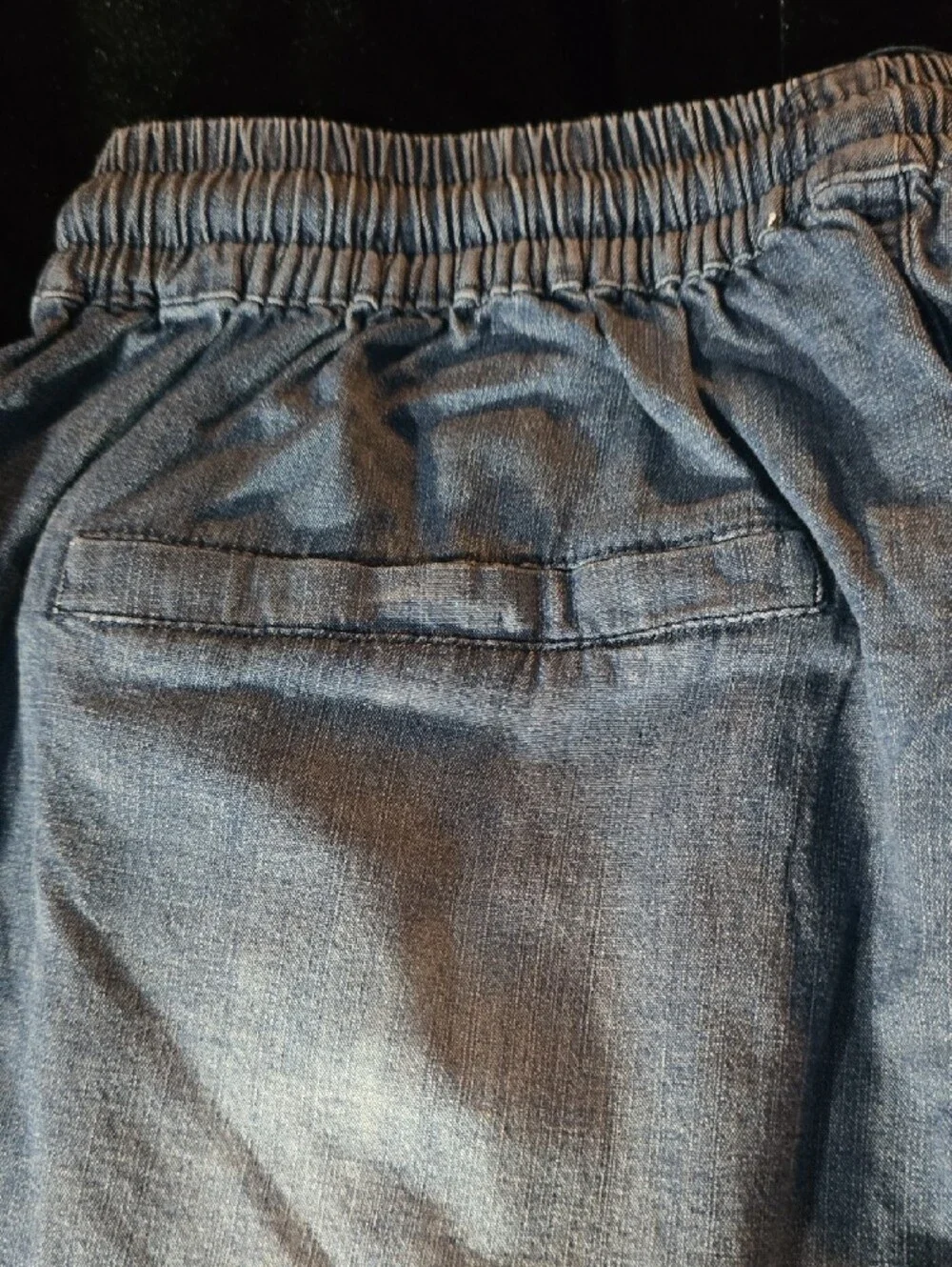 Grace & Lace Chambray Drawstring Shorts - Blue with White Tie